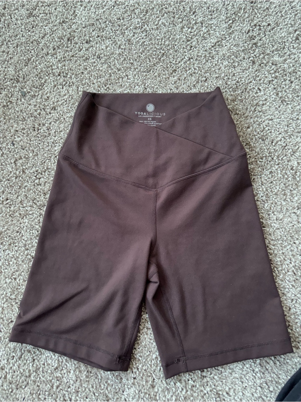 Yogalicious Chocolate Brown High-Waist Bike Shorts